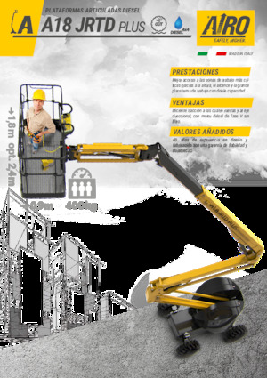 Kołowe przegubowe podnośniki koszowe AIRO A18 JRTD PLUS