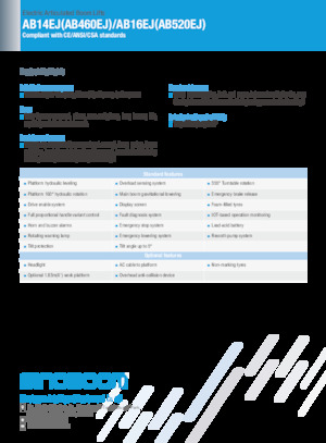 Kołowe przegubowe podnośniki koszowe Sinoboom AB14EJ 