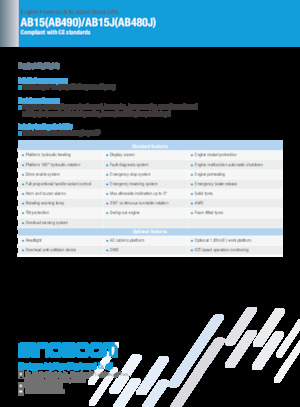 Kołowe przegubowe podnośniki koszowe Sinoboom AB15J