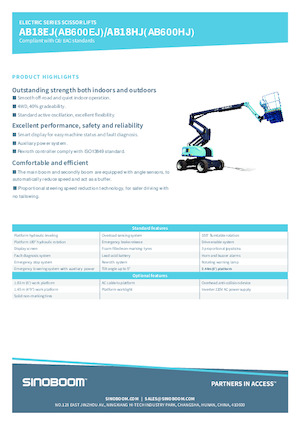 Kołowe przegubowe podnośniki koszowe Sinoboom AB18HJ 