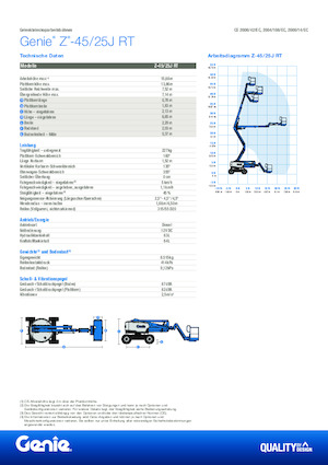 Kołowe przegubowe podnośniki koszowe Genie Z-45/25J RT