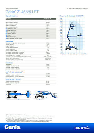 Kołowe przegubowe podnośniki koszowe Genie Z-45/25J RT