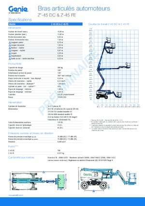 Kołowe przegubowe podnośniki koszowe Genie Z-45 DC