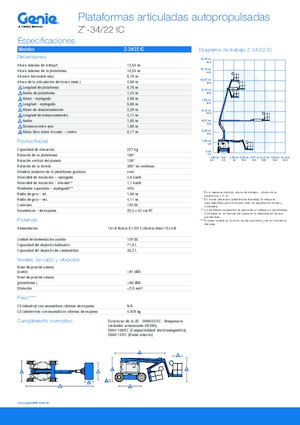 Kołowe przegubowe podnośniki koszowe Genie Z-34/22 IC
