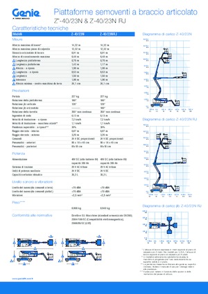Kołowe przegubowe podnośniki koszowe Genie Z-40/23N