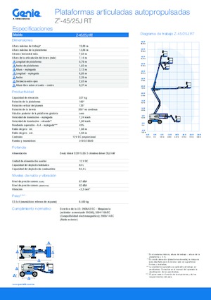 Kołowe przegubowe podnośniki koszowe Genie Z-45/25J RT