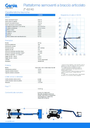 Kołowe przegubowe podnośniki koszowe Genie Z-62/40