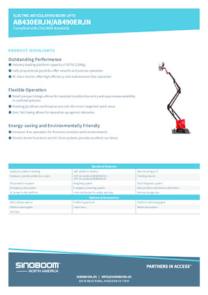 Kołowe przegubowe podnośniki koszowe Sinoboom AB490ERJN