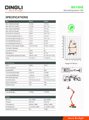 Kołowe przegubowe podnośniki koszowe Dingli BA16NE