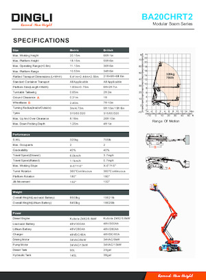 Kołowe przegubowe podnośniki koszowe Dingli BA20CHRT2