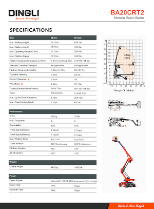 Kołowe przegubowe podnośniki koszowe Dingli BA20CRT2