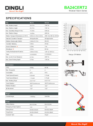 Kołowe przegubowe podnośniki koszowe Dingli BA24CERT2