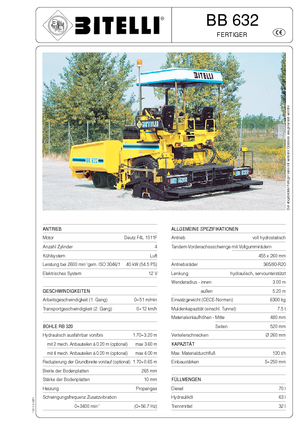 Kołowa betoniarka drogowa Bitelli BB 632 RB 320