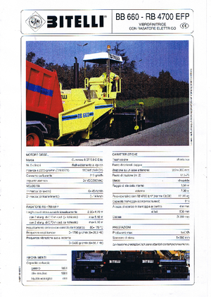 Kołowa betoniarka drogowa Bitelli BB 660 E-RB 4700 EFP