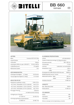 Kołowa betoniarka drogowa Bitelli BB 660 RB 4700 VB