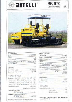 Kołowa betoniarka drogowa Bitelli BB 670 RB 4700 VB