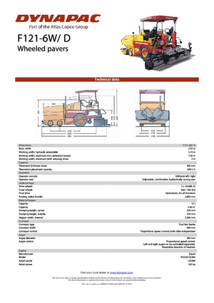 Kołowa betoniarka drogowa Dynapac F 121-6 W/D