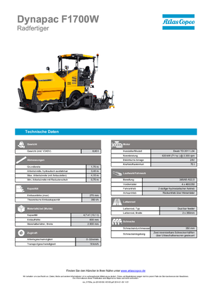 Kołowa betoniarka drogowa Dynapac F 1700 W