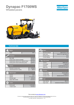 Kołowa betoniarka drogowa Dynapac F 1700 WS