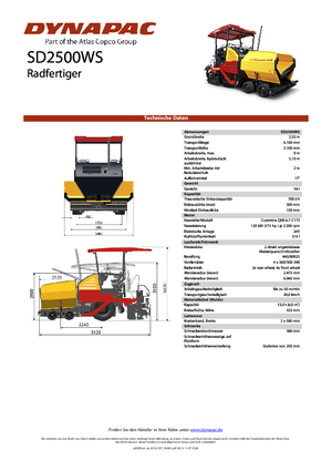 Kołowa betoniarka drogowa Dynapac SD 2500 WS