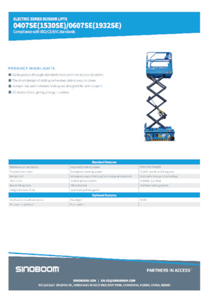 Kołowe podnośniki nożycowe Sinoboom 0607SE