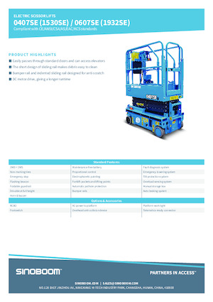 Kołowe podnośniki nożycowe Sinoboom 1530SE