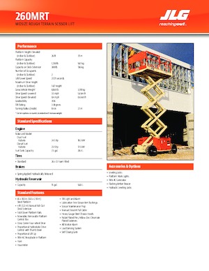 Kołowe podnośniki nożycowe JLG 260MRT