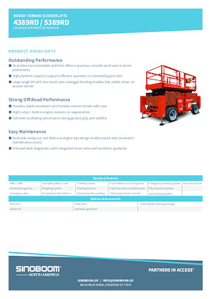 Kołowe podnośniki nożycowe Sinoboom 5389RD