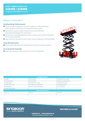Kołowe podnośniki nożycowe Sinoboom 5389RE