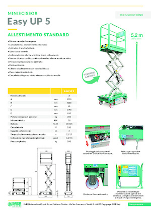 Kołowe podnośniki nożycowe Imer Easy UP 5