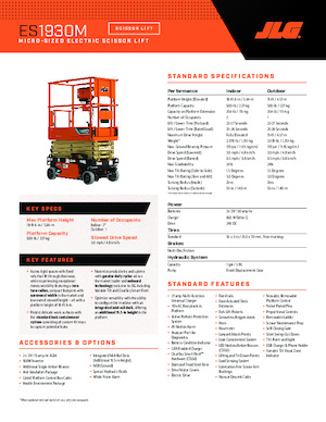 Kołowe podnośniki nożycowe JLG ES1930M