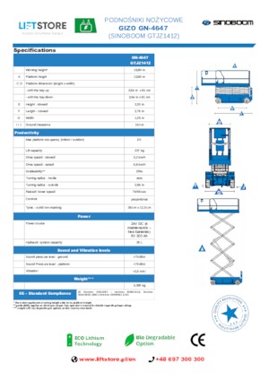 Kołowe podnośniki nożycowe Sinoboom GN 4647