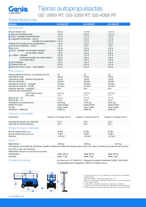 Kołowe podnośniki nożycowe Genie GS-3369 RT