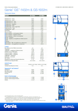 Kołowe podnośniki nożycowe Genie GS-1432m E-Drive