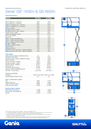 Kołowe podnośniki nożycowe Genie GS-1432m E-Drive
