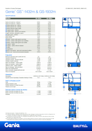 Kołowe podnośniki nożycowe Genie GS-1432m E-Drive