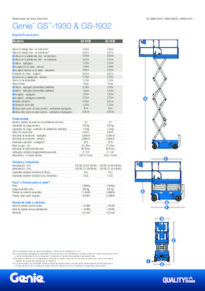 Kołowe podnośniki nożycowe Genie GS-1932 E-Drive