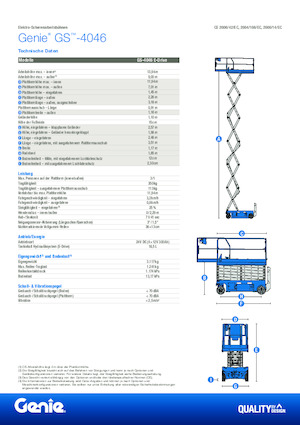 Kołowe podnośniki nożycowe Genie GS-4046