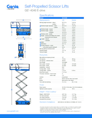 Kołowe podnośniki nożycowe Genie GS-4046