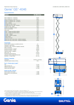 Kołowe podnośniki nożycowe Genie GS-4046