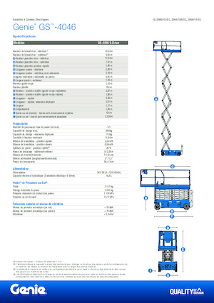 Kołowe podnośniki nożycowe Genie GS-4046