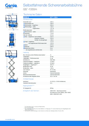 Kołowe podnośniki nożycowe Genie GS-1330