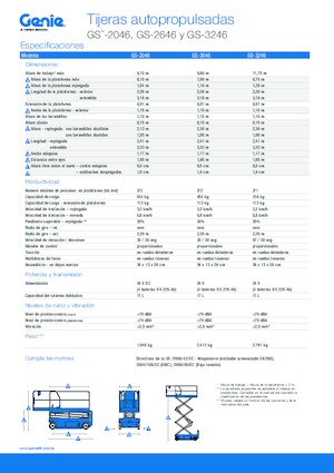 Kołowe podnośniki nożycowe Genie GS-3246