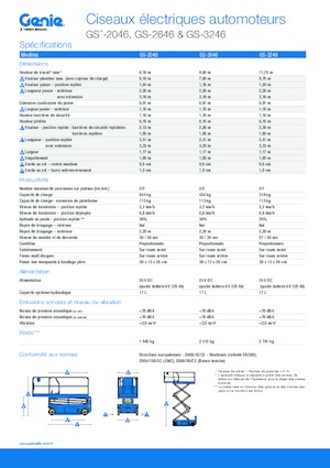 Kołowe podnośniki nożycowe Genie GS-3246