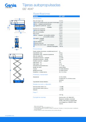 Kołowe podnośniki nożycowe Genie GS-4047