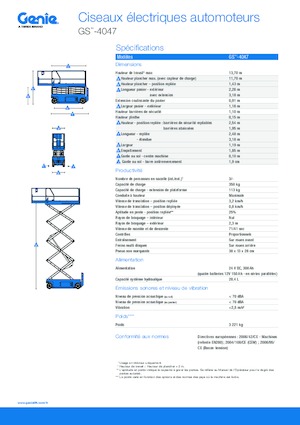Kołowe podnośniki nożycowe Genie GS-4047