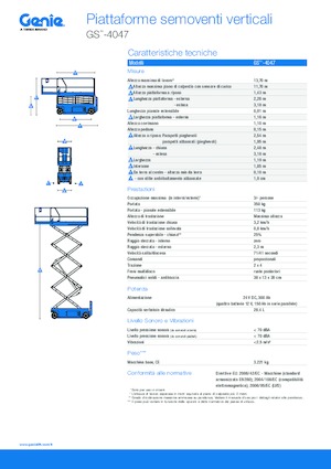 Kołowe podnośniki nożycowe Genie GS-4047