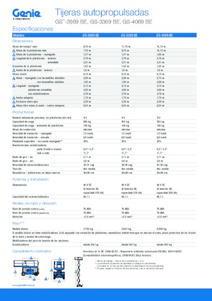 Kołowe podnośniki nożycowe Genie GS-3369 BE