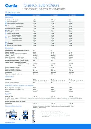 Kołowe podnośniki nożycowe Genie GS-3369 BE