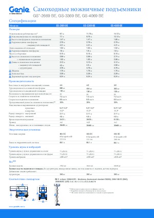 Kołowe podnośniki nożycowe Genie GS-3369 BE